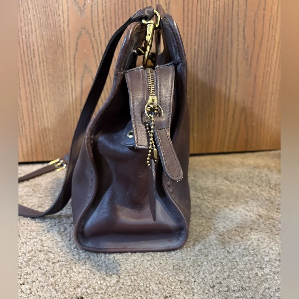 Vintage Coach Leather Zip Top Shopper Bag 9995 - Picture 4 of 11